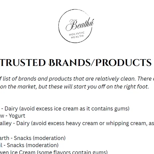 Safe Food Products and Brands