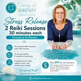 Stress Release: 2 Reiki sessions - 30 min each