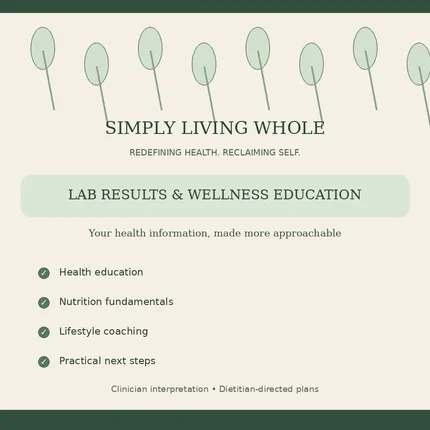 Lab Results, Nutrition Education & Wellness Planning